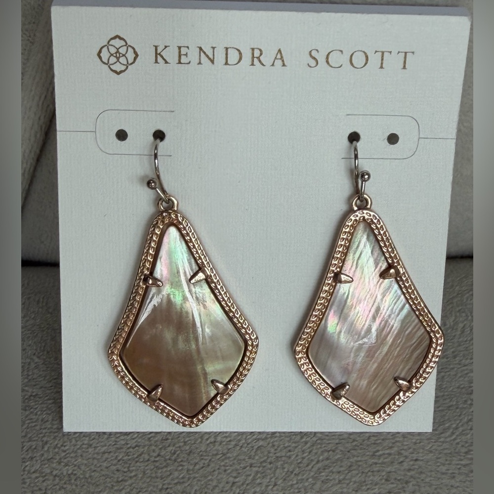 Kendra Scott Iridescent Shell and Gold Earrings